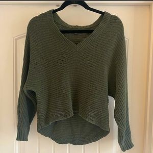 Green American Eagle V-Neck Sweater